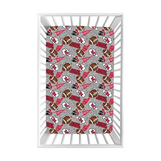 (Custom Design Preorder MOQ 5) Team's KC Gray Print Baby Bed Sheets