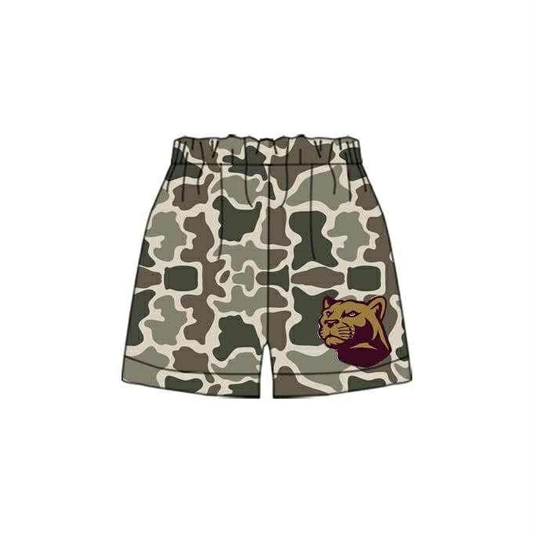 (Custom Design Preorder MOQ 5 Each Item) Team's Cat Camo Print Summer Bottom Shorts Mom and Me Matching Clothes