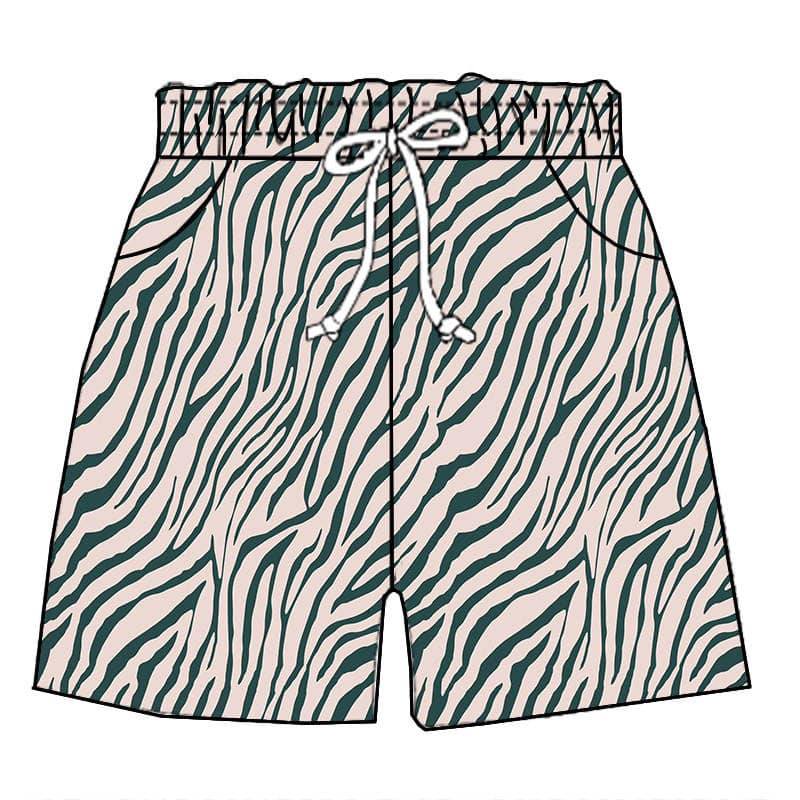 (Custom Design Preorder MOQ 5) Zebra Print Kids Summer Shorts