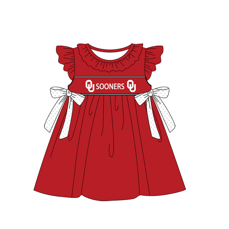 1.7(Custom Design Preorder MOQ 5 Each Design) Team's SOONERS Print Kids Summer Matching Clothes Sibling Wear