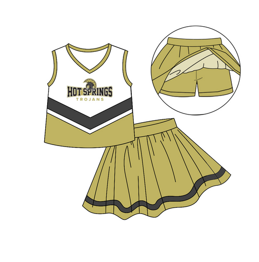 (Split Order Preorder) Deadline August 27 Team's HOT SPRINGS Print Skirts With Shorts Girls Clothes Sets