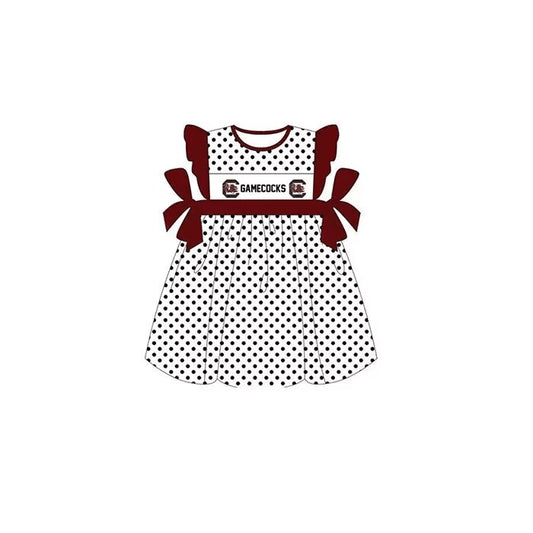 (Custom Design Preorder MOQ 5) Team's GAMECOCKS Print Girls Knee Length Summer Dress