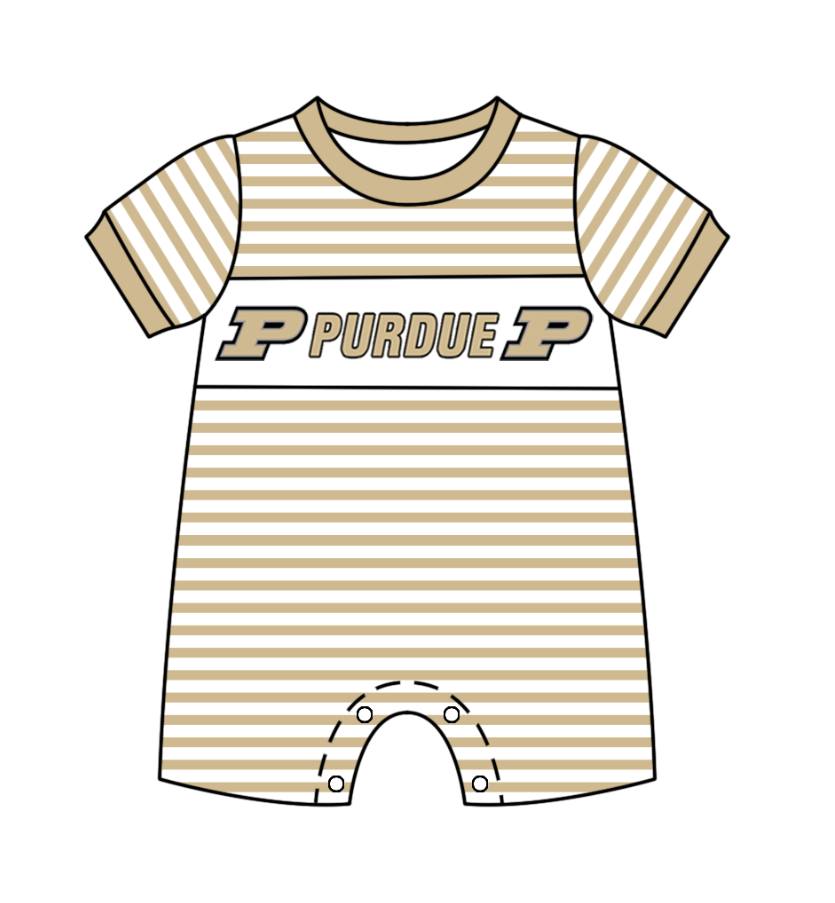 1.15(Custom Design Preorder MOQ 5 Each Design) Team's PURDUE Print Kids Summer Matching Clothes Sibling Wear