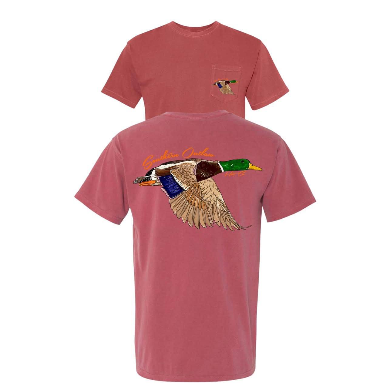 (Custom Design Preorder MOQ 5) Duck Print Pocket Hunting Kids Short Tee Shirts Top