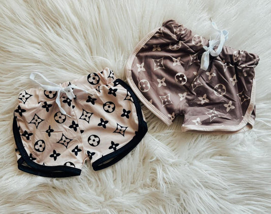 (Custom Design Preorder MOQ 5)  Flowers Print Girls Summer Bottom Sports Shorts