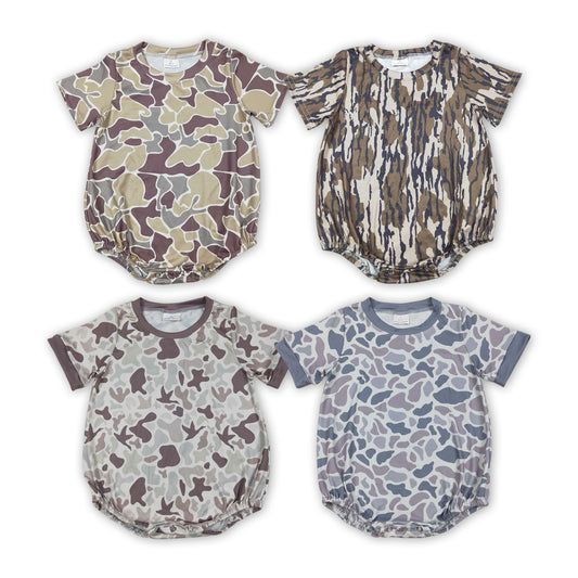 4 Colors Camo Print Baby Summer Romper Sibling Hunting Styles