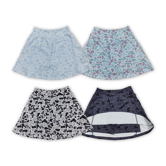 4 Colors Camo Print Girls Summer Bottom Yoga Skirts Sisters Wear