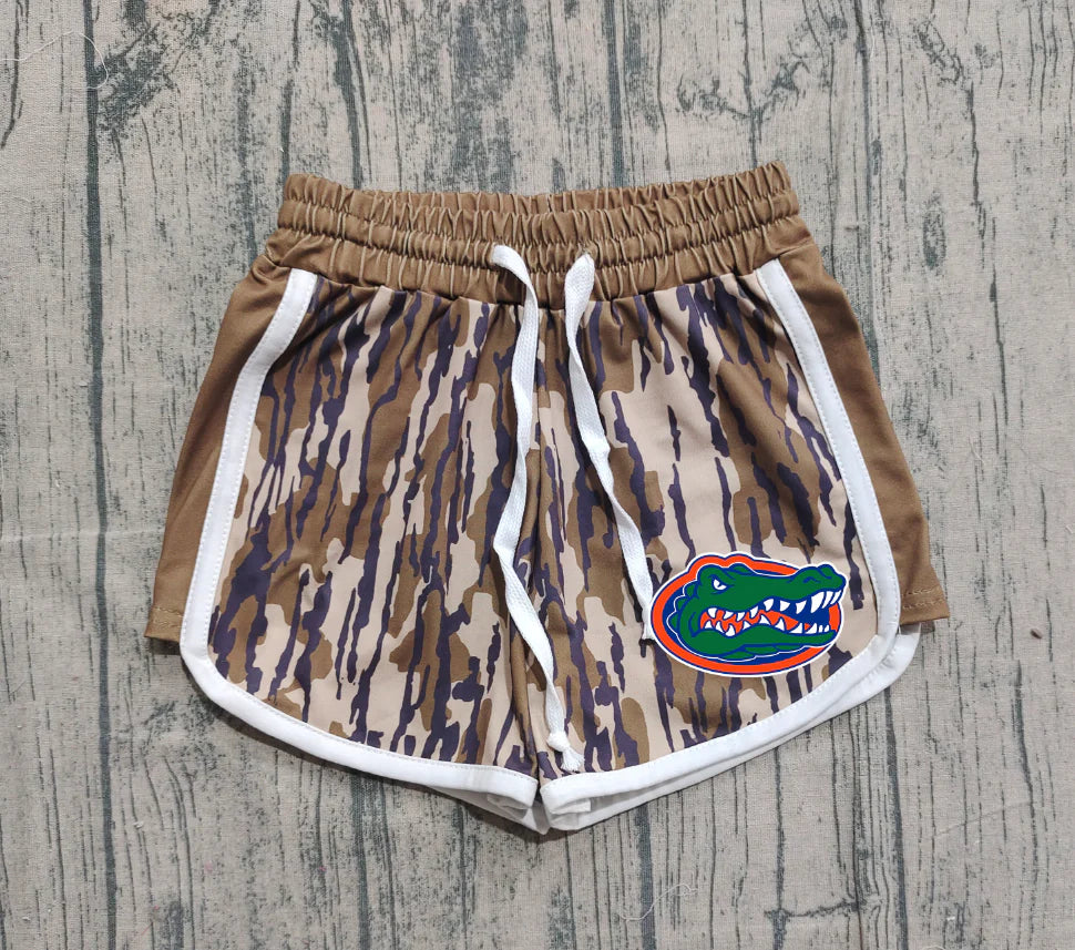 (Custom Design Preorder MOQ 5 Each Item) Team's Florida Camo Print Summer Bottom Shorts Mom and Me Matching Clothes