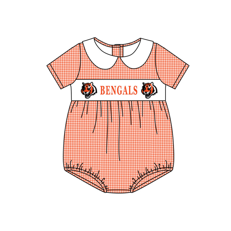 (Custom Design Preorder MOQ 5) Team's BENGALS Print Baby Boys Summer Romper