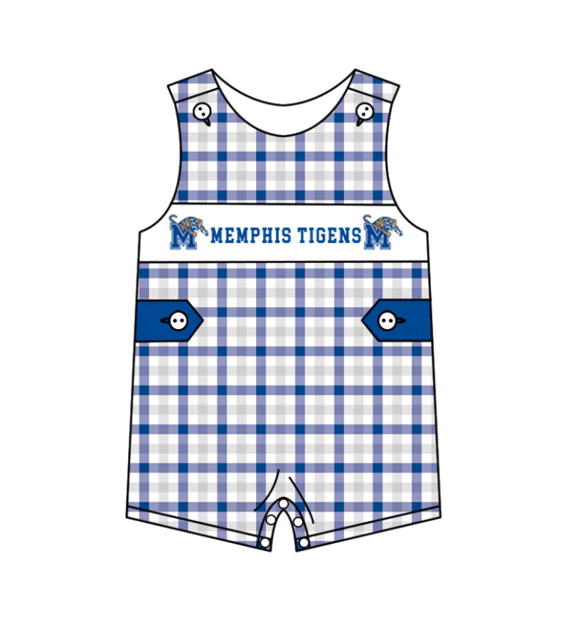 (Custom Design Preorder MOQ 5 Each Design) Team's Memphis Tigers Print Kids Summer Matching Clothes Sibling Wear