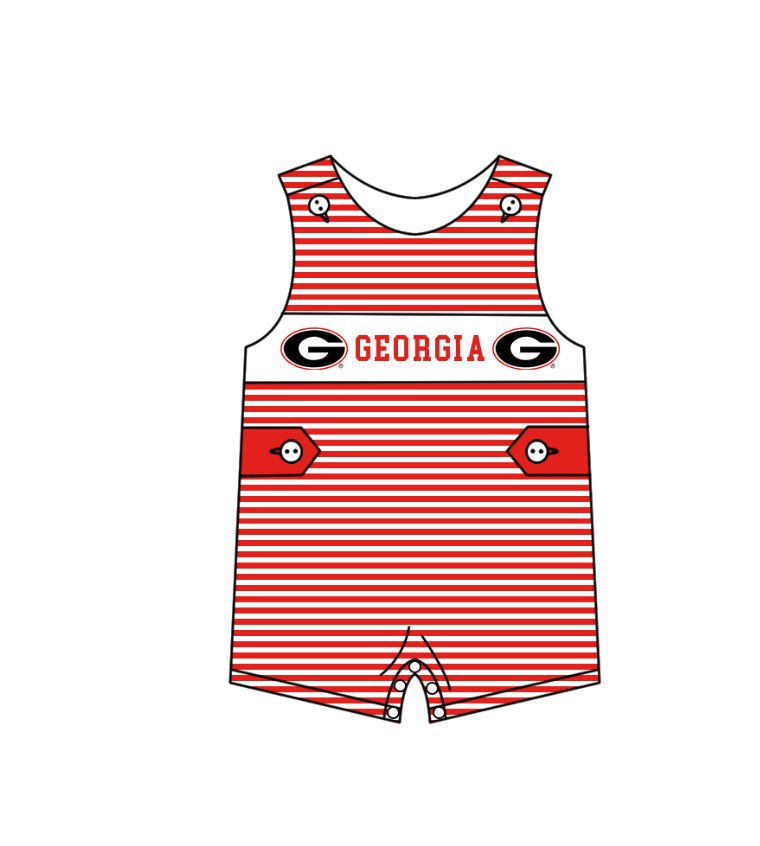(Custom Design Preorder MOQ 5 Each Item) Team's Georgia Print Kids Summer Matching Clothes Sibling Wear