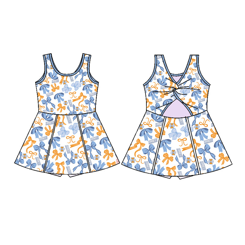 (Custom Design Preorder MOQ 5 Each Color) Team's ILLINOIS Print Girls Summer Clothes Sisters Matching Wear