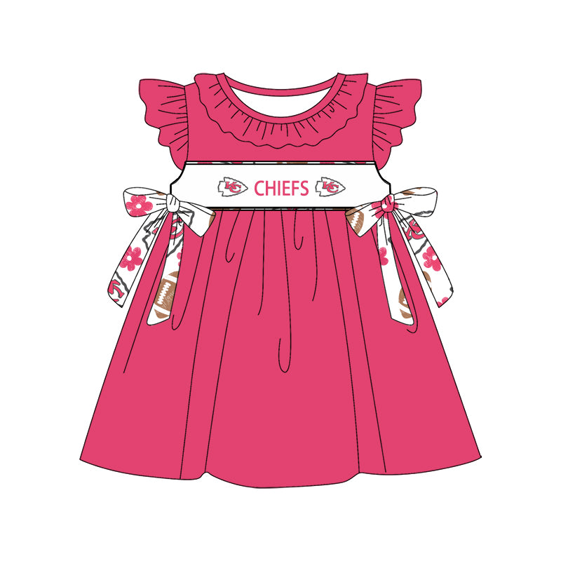 1.9(Custom Design Preorder MOQ 5 Each Design) Team's CHIEFS Print Kids Summer Matching Clothes Sibling Wear