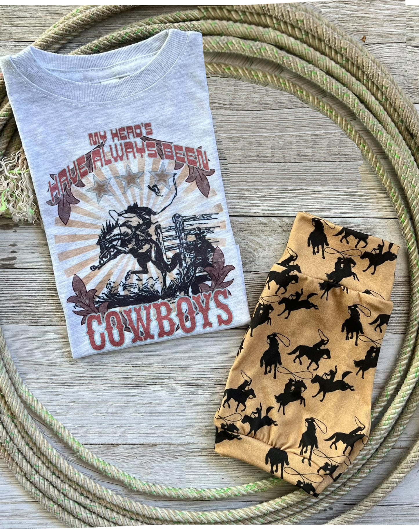(Custom Design Preorder MOQ 5) Cowboys Shorts Boys Western Clothes Set