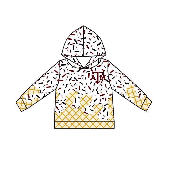 (Custom Design Preorder MOQ 5 Each Item)Team's Texas A&M Sprinkles Print Sibling Matching Clothes