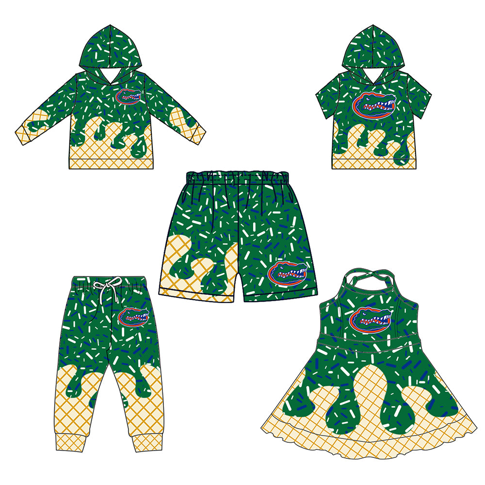 (Custom Design Preorder MOQ 5 Each Item)Team's Florida Sprinkles Print Sibling Matching Clothes