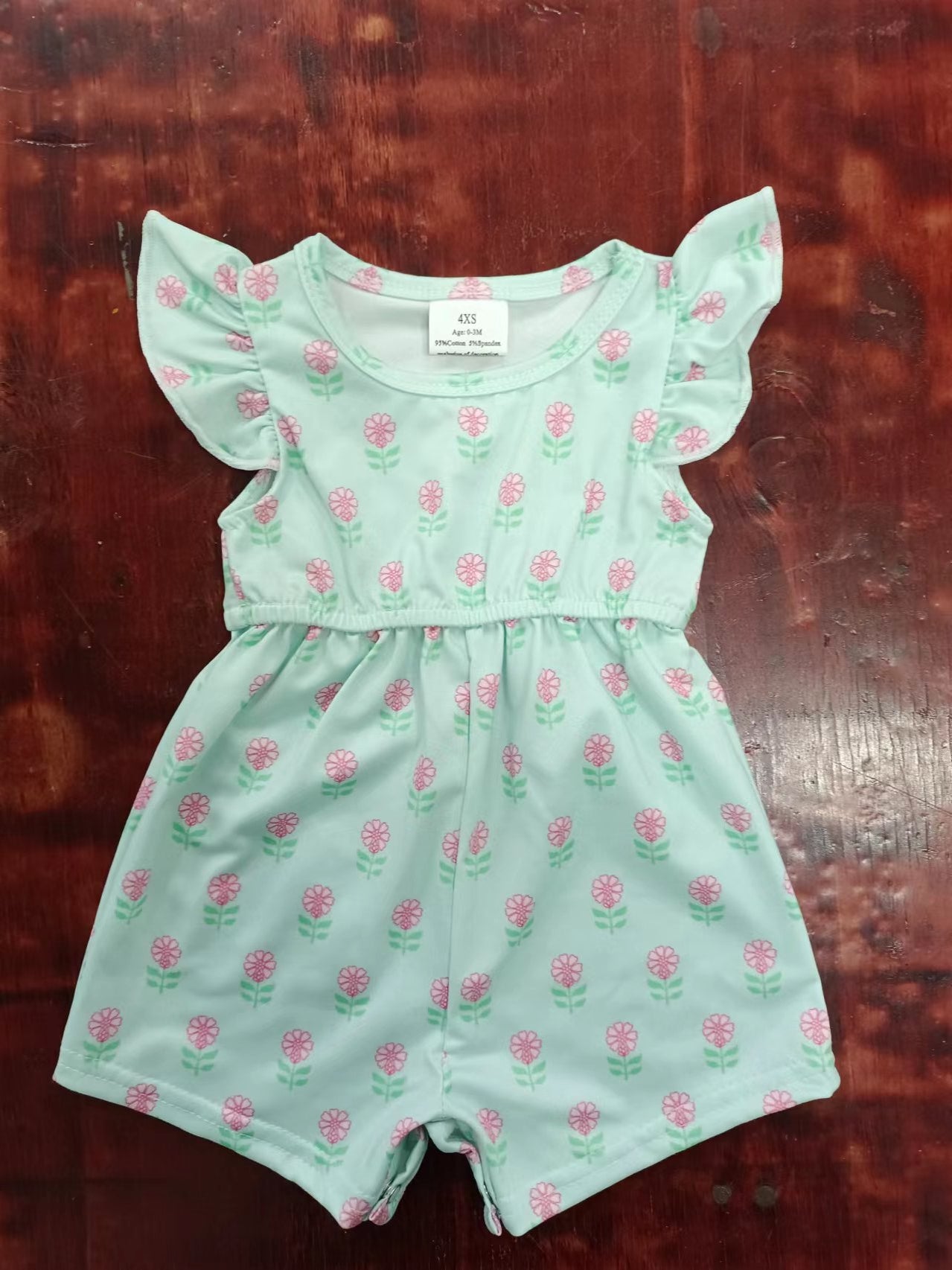 (Custom Design Preorder MOQ 5)  Flowers Print Girls Summer Jumpsuits