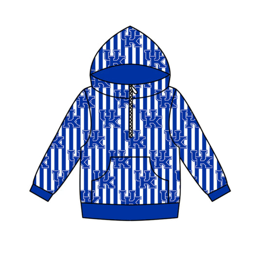 (Custom Design Preorder MOQ 5 Each Design) Team's Kentucky Print Hoodie Zipper Top Mom and Me Matching Clothes