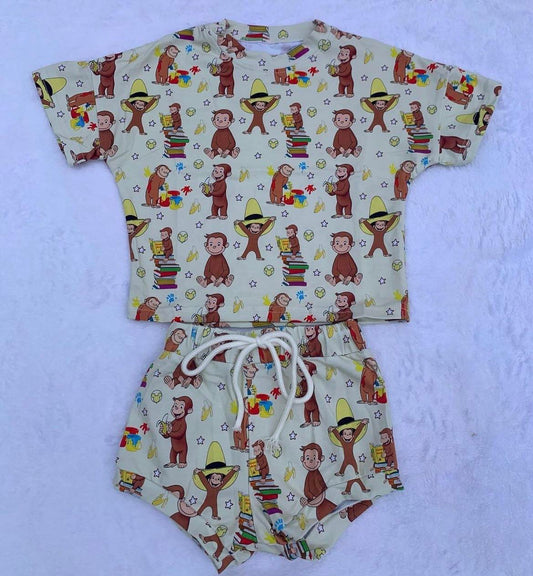 (Custom Design Preorder MOQ 5) Monkey Print Baby Summer Bummie Set