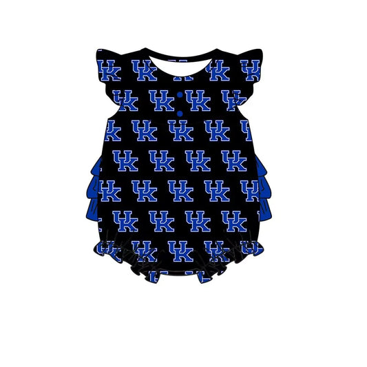 (Custom Design Preorder MOQ 5) Team's Kentucky UK Print Baby Girls Bubble Romper