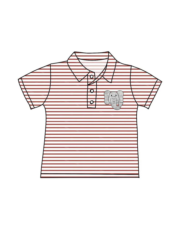 (Custom Design Preorder MOQ 5)  Team's Elephant ALABAMA Print Boys Summer Polo Tee Shirts Top