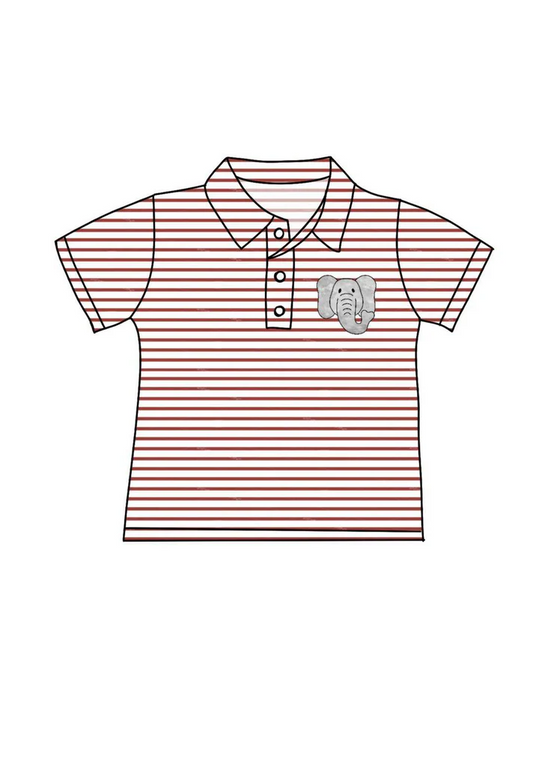 (Custom Design Preorder MOQ 5)  Team's Elephant ALABAMA Print Boys Summer Polo Tee Shirts Top