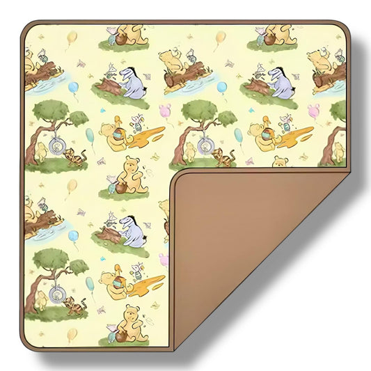 (Custom Design Preorder MOQ 5) Cartoon Bear Pooh Print Baby Minky Blanket