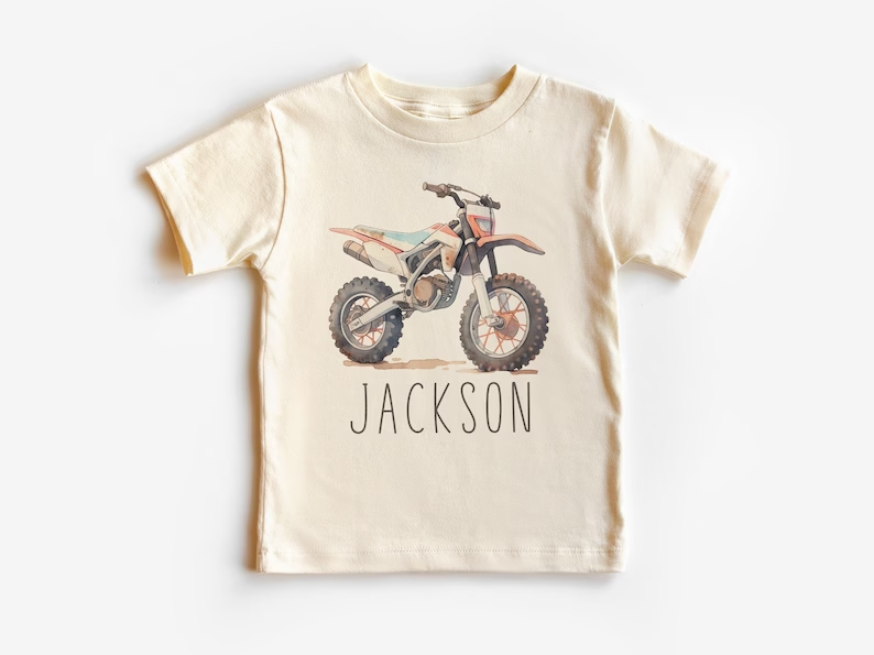 (Custom Design MOQ 5)  Motor Print Boys Tee Shirts Top