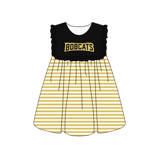 (Split Order Preorder) Deadline Feb.6 Team's BOBCATS Print Girls Knee Length Dress