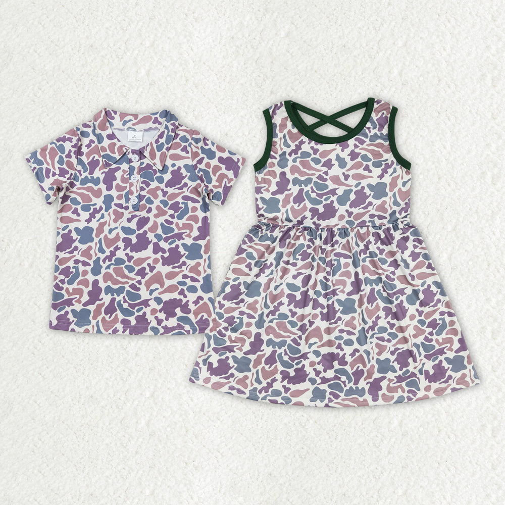 Camo Print Sibling Summer Matching Clothes
