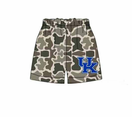 (Custom Design Preorder MOQ 5 Each Item) Team's UK Camo Print Summer Bottom Shorts Mom and Me Matching Clothes