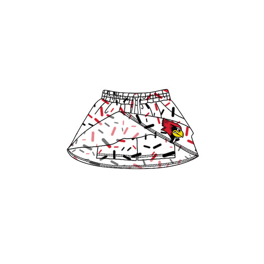 (Custom Design Preorder MOQ 5 Each Item) Team's Cardinals Sprinkles Print Summer Bottom Skirts Shorts Mom and Me Matching Clothes