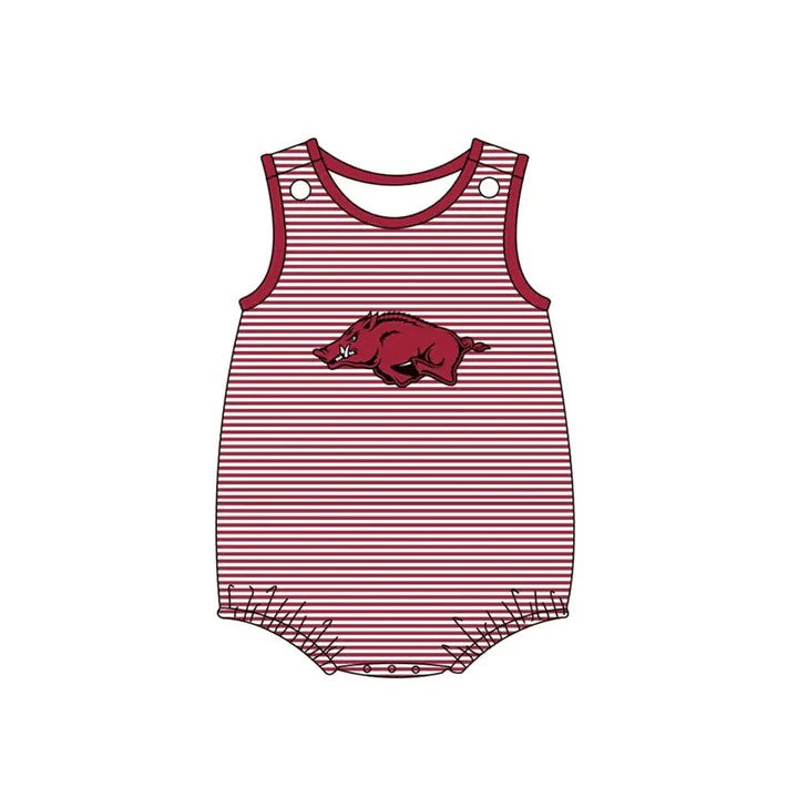 (Custom Design Preorder MOQ 5) Team's Pig Print Baby Boys Summer Romper