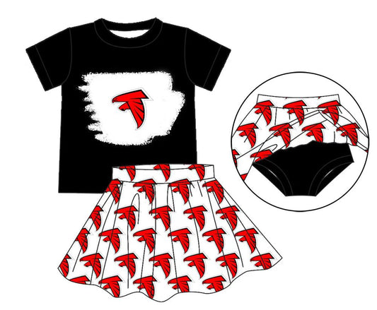 (Custom Design Preorder MOQ 5) Team's Falcons Top Skirts Shorts Girls Summer Clothes Sets