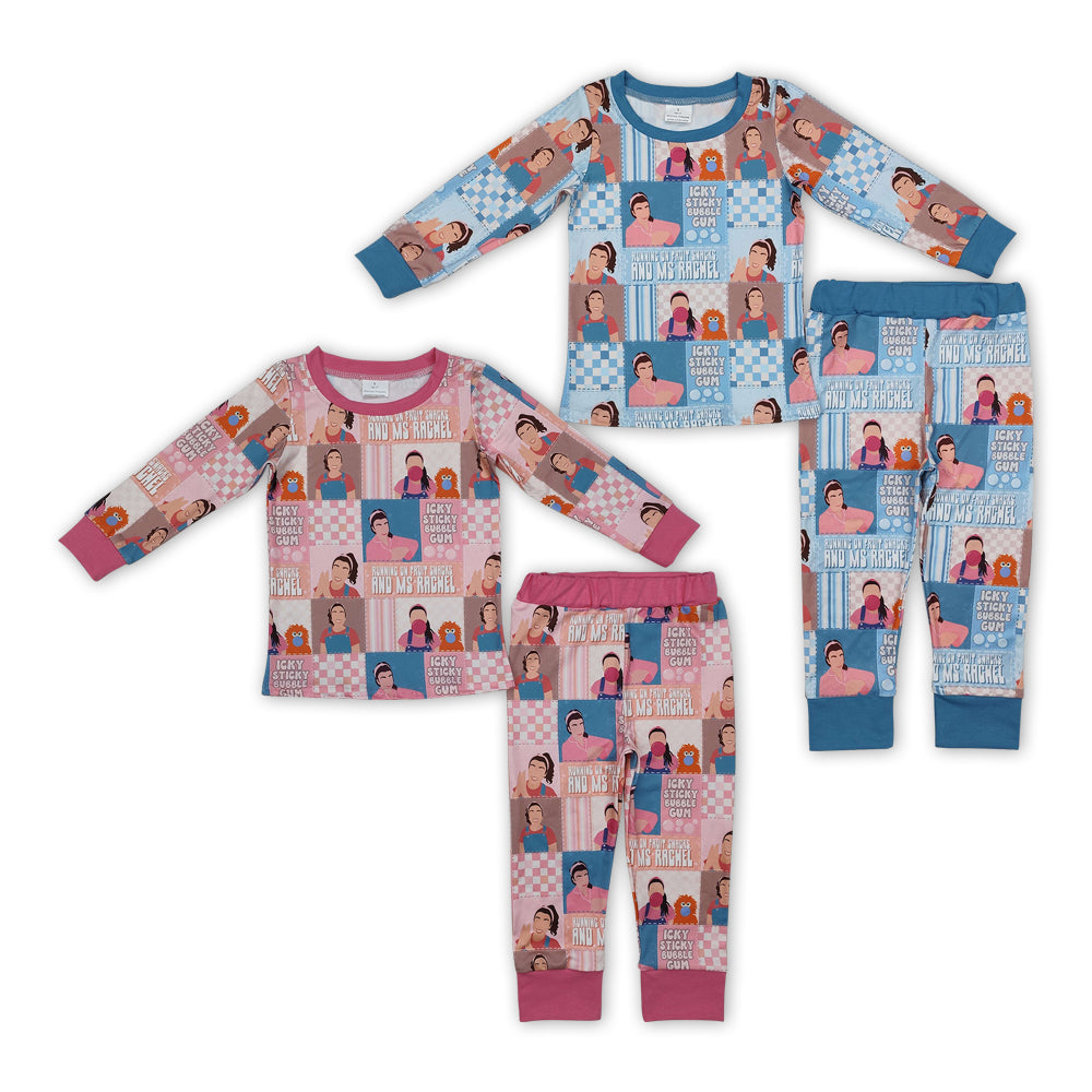 Cartoon Teacher Ms.Rache* Print Sibling Pajamas Matching Clothes