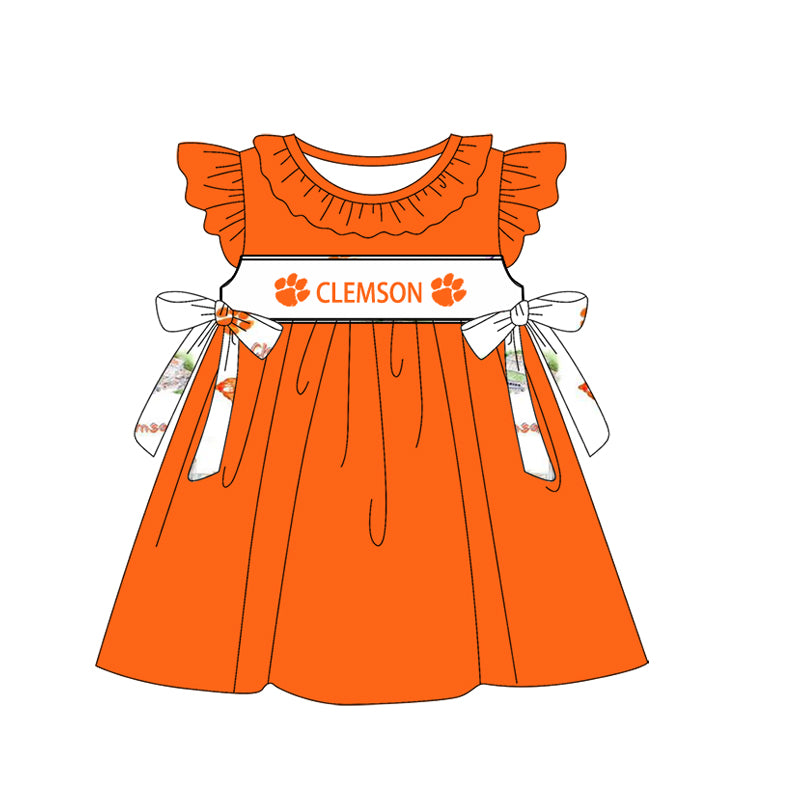 1.7(Custom Design Preorder MOQ 5 Each Design) Team's CLEMSON Print Kids Summer Matching Clothes Sibling Wear