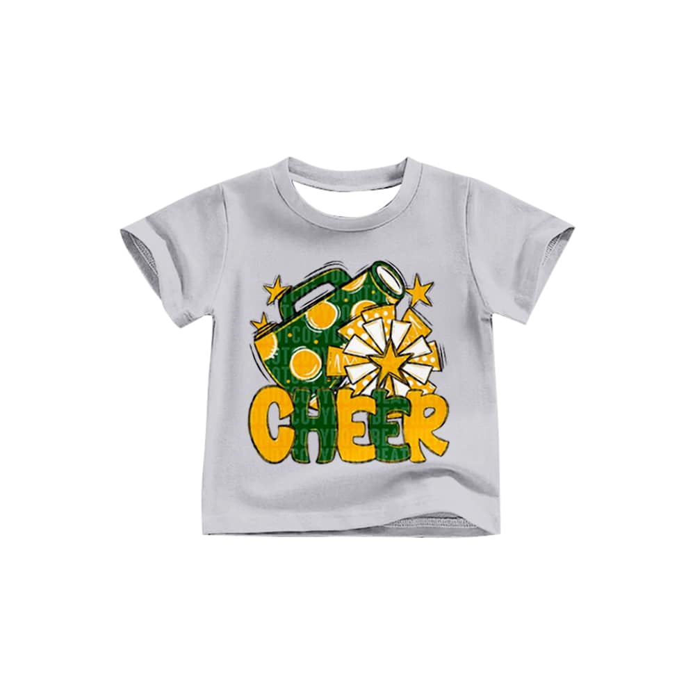 (Custom Design Preorder MOQ 5) D6-29 Cheer Yellow Star Top Blue Bell Jeans Girls Clothes Set