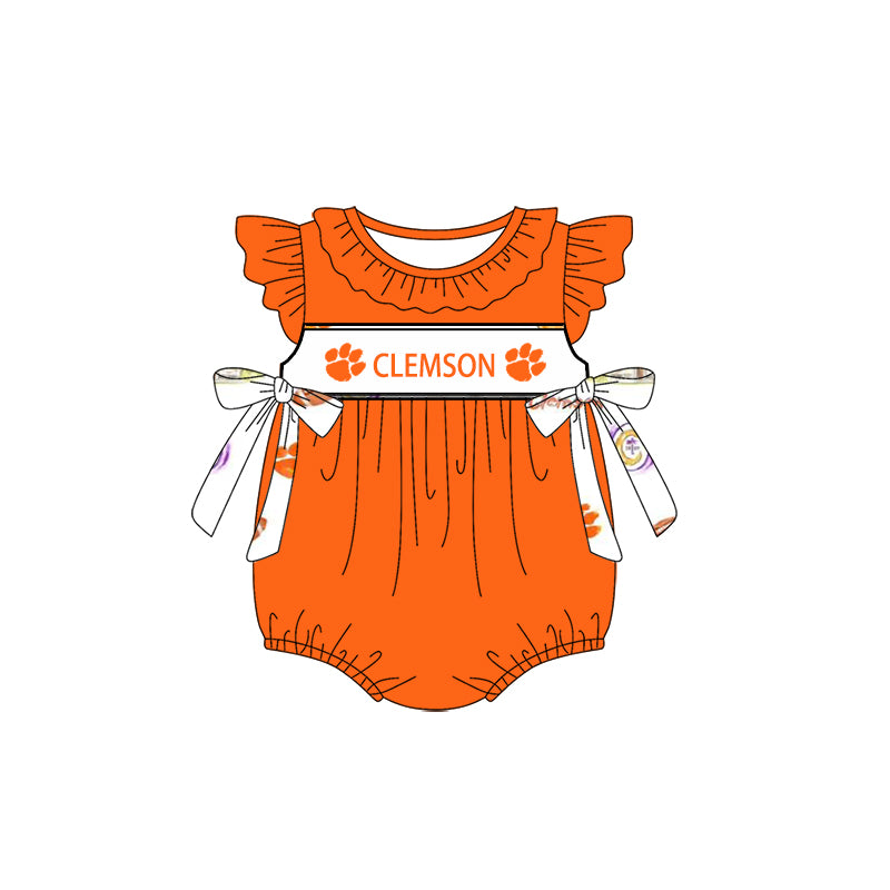 1.7(Custom Design Preorder MOQ 5 Each Design) Team's CLEMSON Print Kids Summer Matching Clothes Sibling Wear