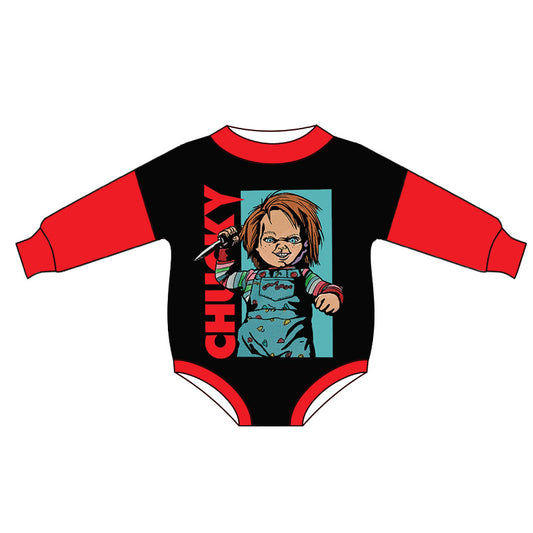 (Custom Design Preorder MOQ 5) Movie Character Knife Print Baby Halloween Romper