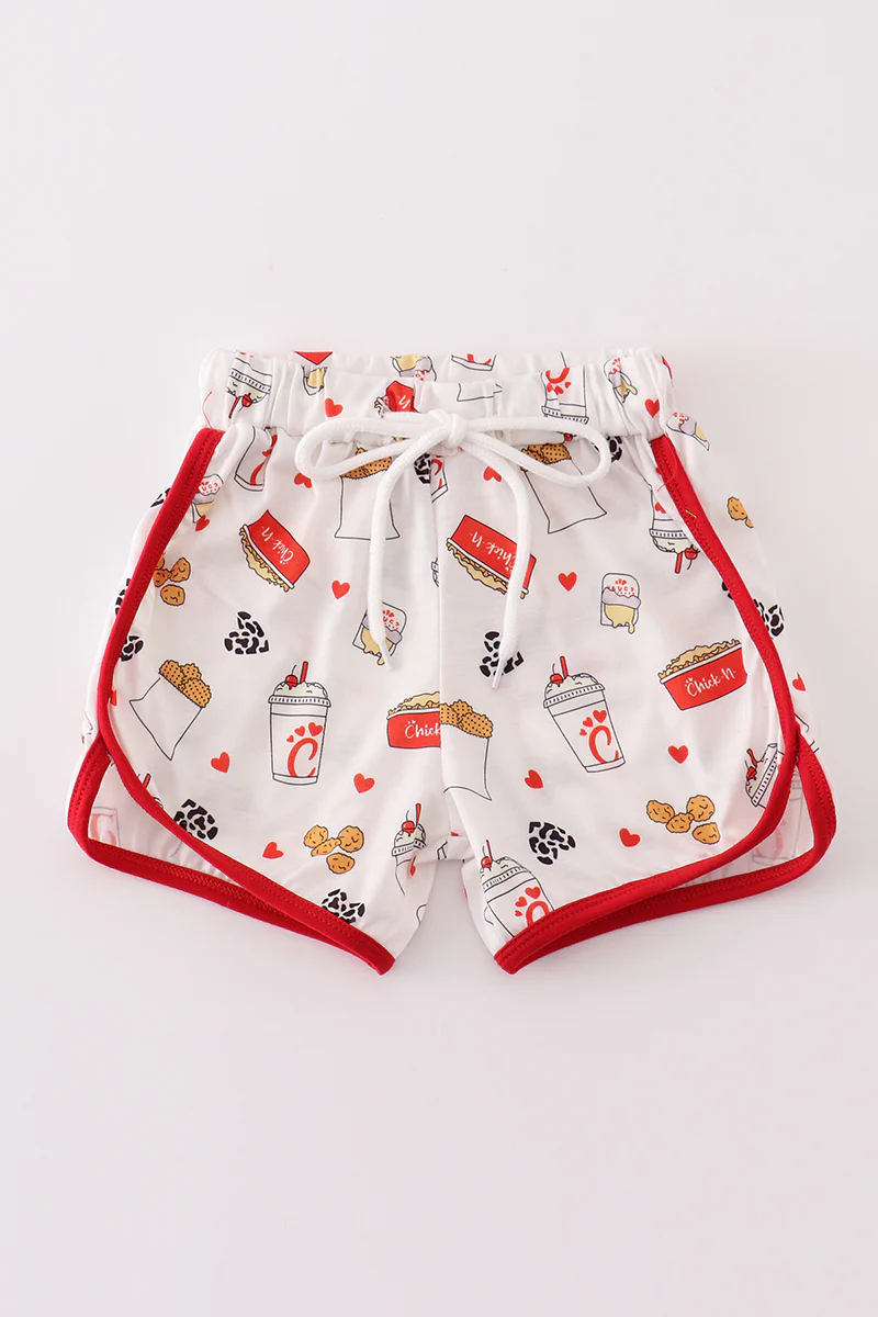 (Custom Design Preorder MOQ 5) Fried Chicken Print Kids Bottom Shorts
