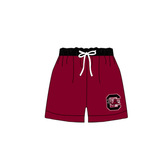 (Custom Design Preorder MOQ 5)  Team's C Wine Print Boys Swim Trunks