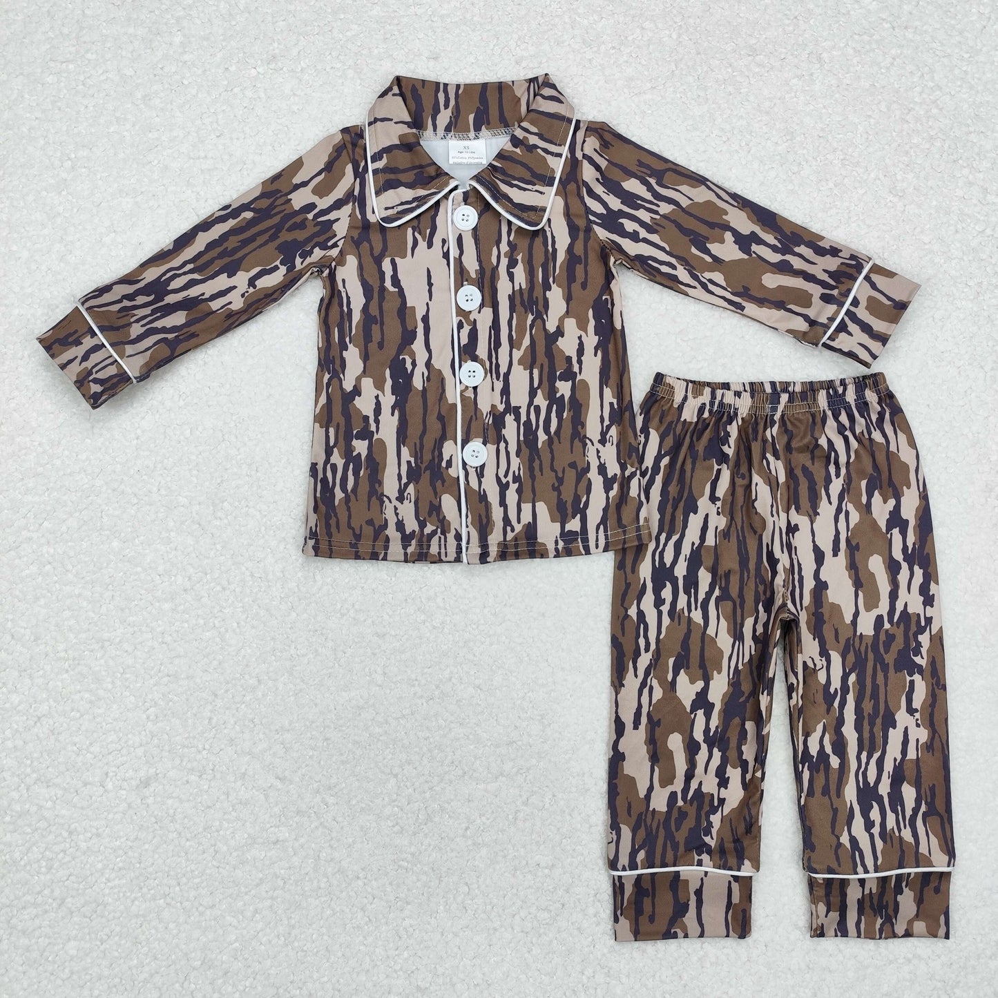 Camo Print Mom and Me Matching Fall Buttons Pajamas Clothes Set