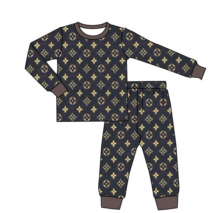 (Split Order Preorder) Deadline November 10 L**V Flowers Print Girls Pajamas Clothes Set