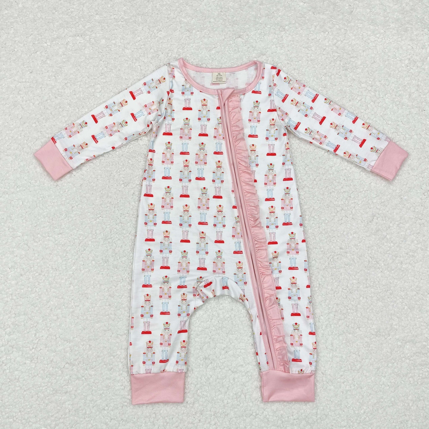 Nutcracker Soldier Print Sibling Christmas Bamboo Zipper Sleeper Romper