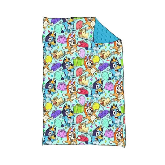 (Custom Design Preorder MOQ 5) Cartoon Dog Print Baby Blanket