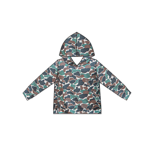 (Custom Design Preorder MOQ 5) Camo Print Kids Hoodie Tops