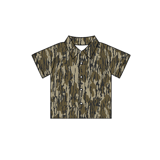 (Custom Design Preorder MOQ 5) Camo Print Boys Summer Tee Shirts Top