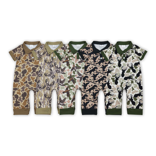 5 Colors Camo Print Baby Boys Summer Romper Brothers Wear