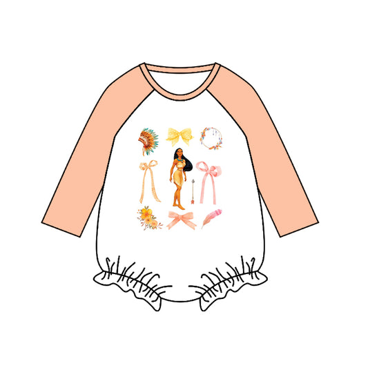 (Custom Design Preorder MOQ 5) Cartoon Princess Print Baby Girls Romper