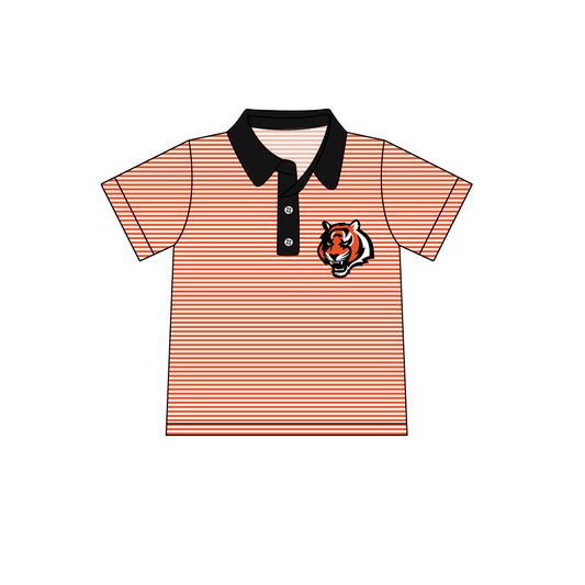 (Custom Design Preorder MOQ 5)  Team's Tiger Print Boys Polo Tee Shirts Top